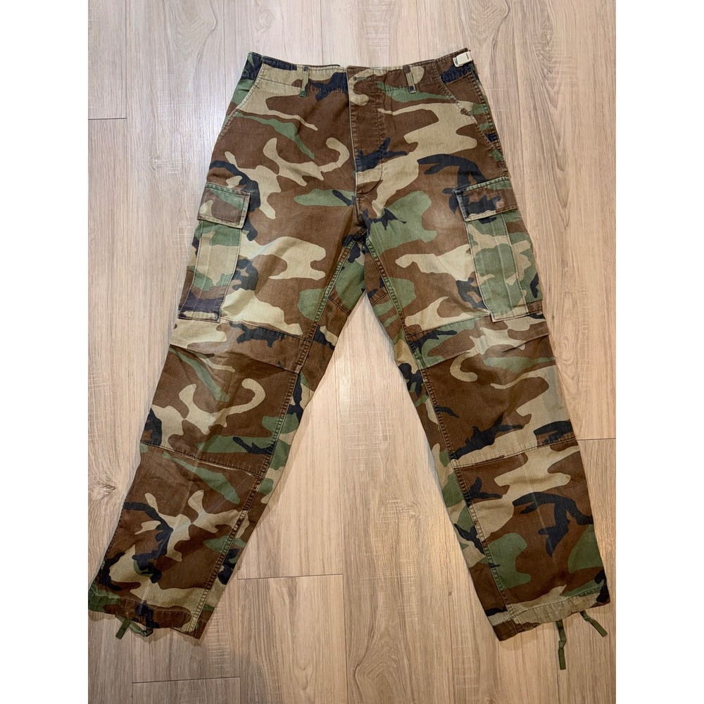 Vintage Woodland Camo Cargo Pants Mens 30x29 Tactical Military Trousers Draeger